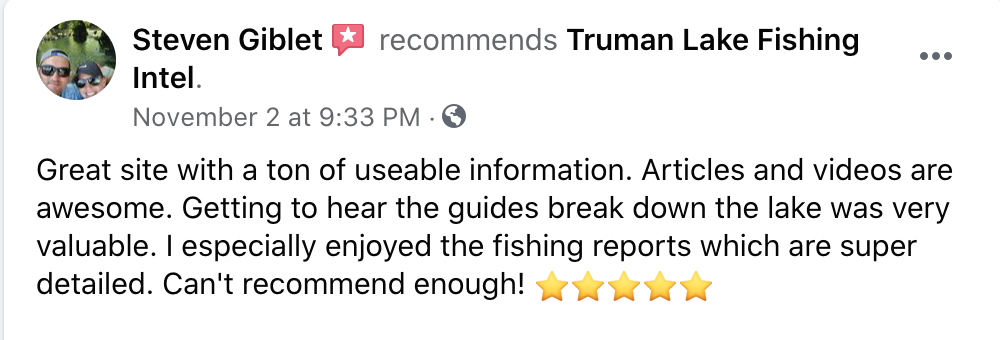 Truman Lake Fishing Intel